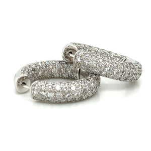 3.55ct tw Inside Out Diamond Hoop Huggies Diamond Earrings