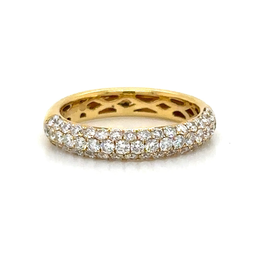 Three Row Pave Diamond Ring 1.03ct tw