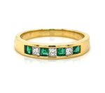 0.47carat Ladies Princess-cut Four Stone Emerald & Three Diamond Ring