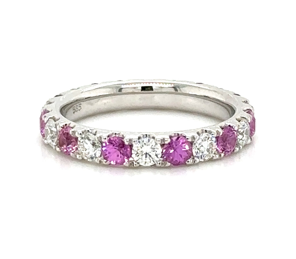 2.11carat Alternating Diamond And Pink Sapphire Band