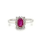 0.74ct tw Emerald-cut Shape Ruby and Diamond Ring