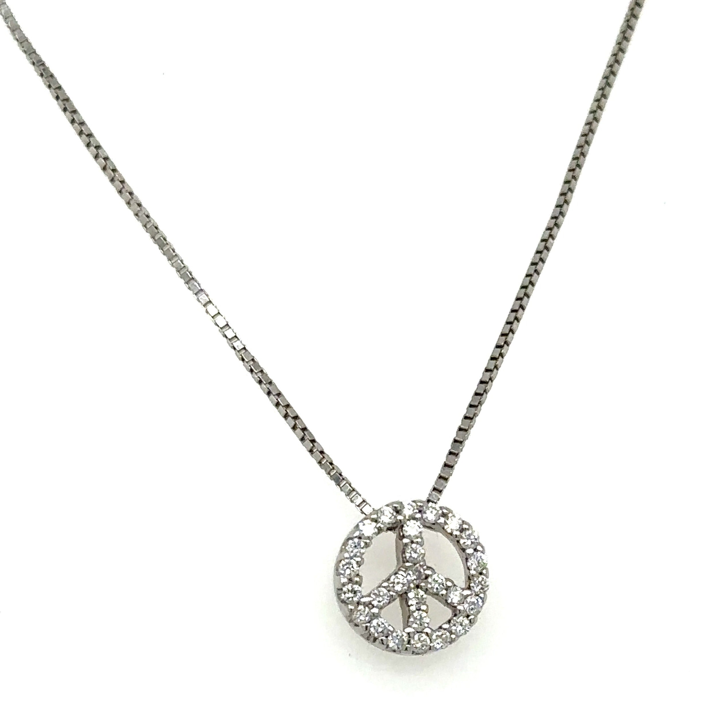 0.15ct tw Peace Symbol Pendant Diamond Necklace