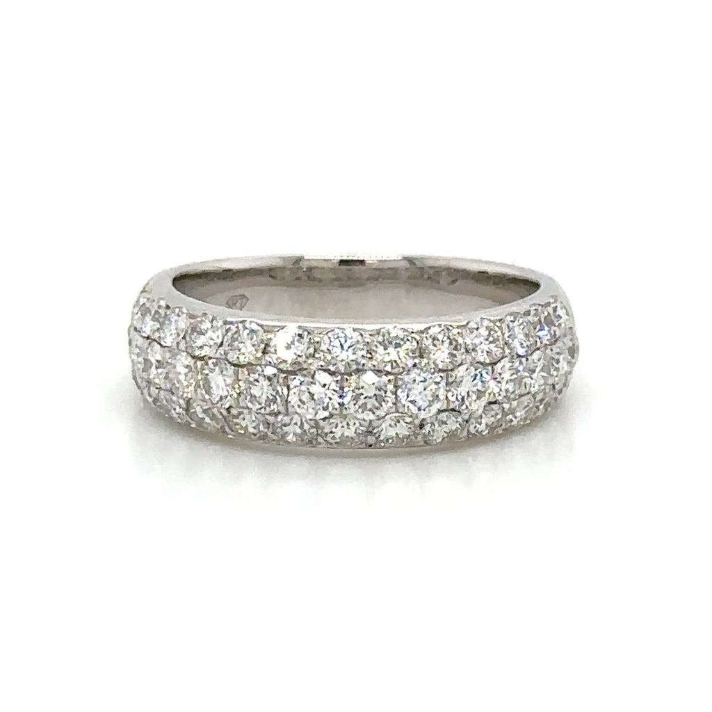 Three Row Pave Diamond Ring 1.59ct tw