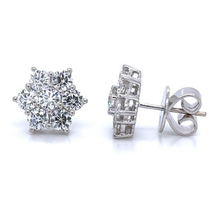 3.33carat Diamond Flower Stud Earrings