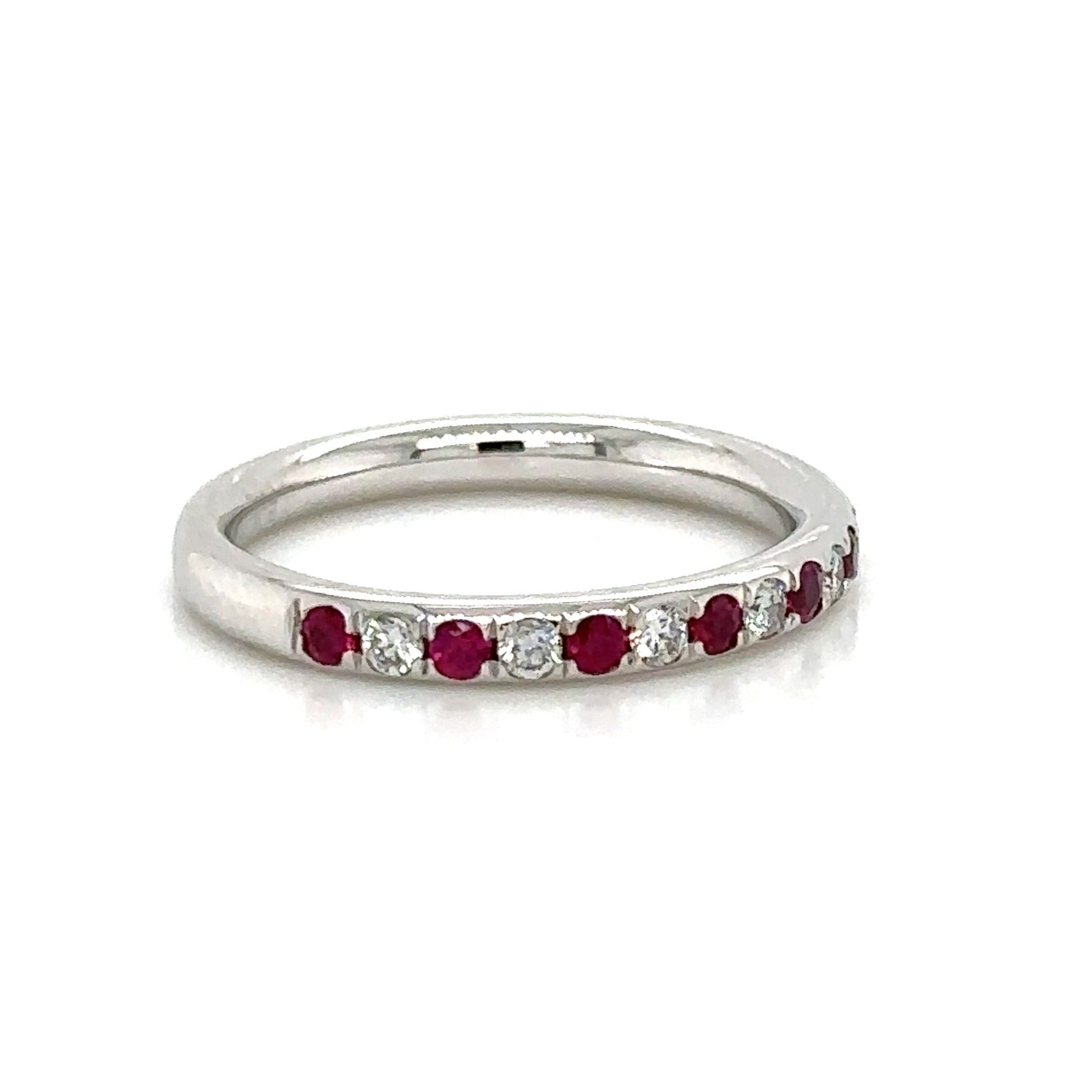 Ruby & Diamond Alternating Band Ring
