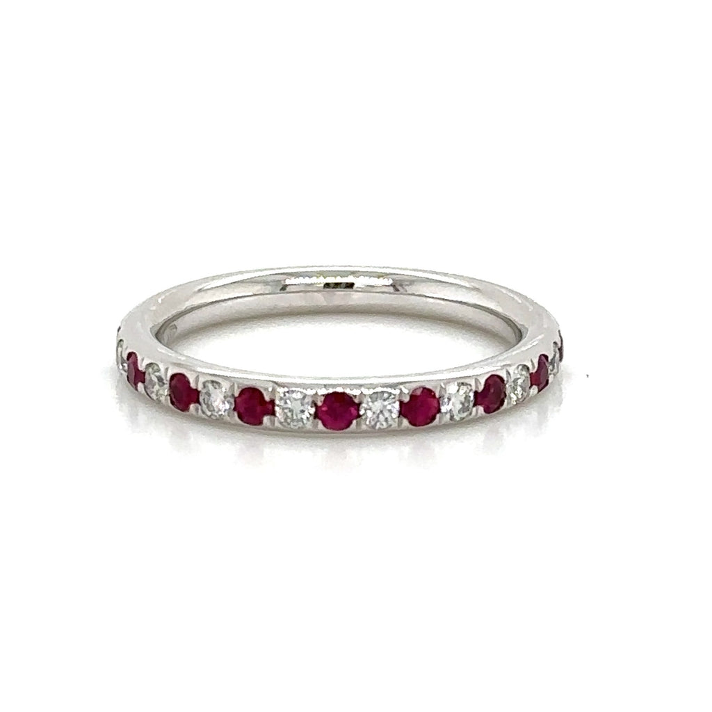 Ruby & Diamond Alternating Band Ring