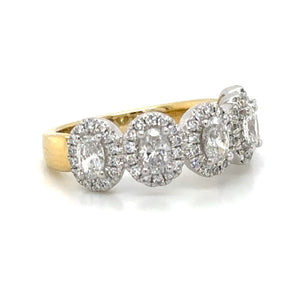 Five Stone Oval Cut Anniversary Eternity Ring 1.12ct tw