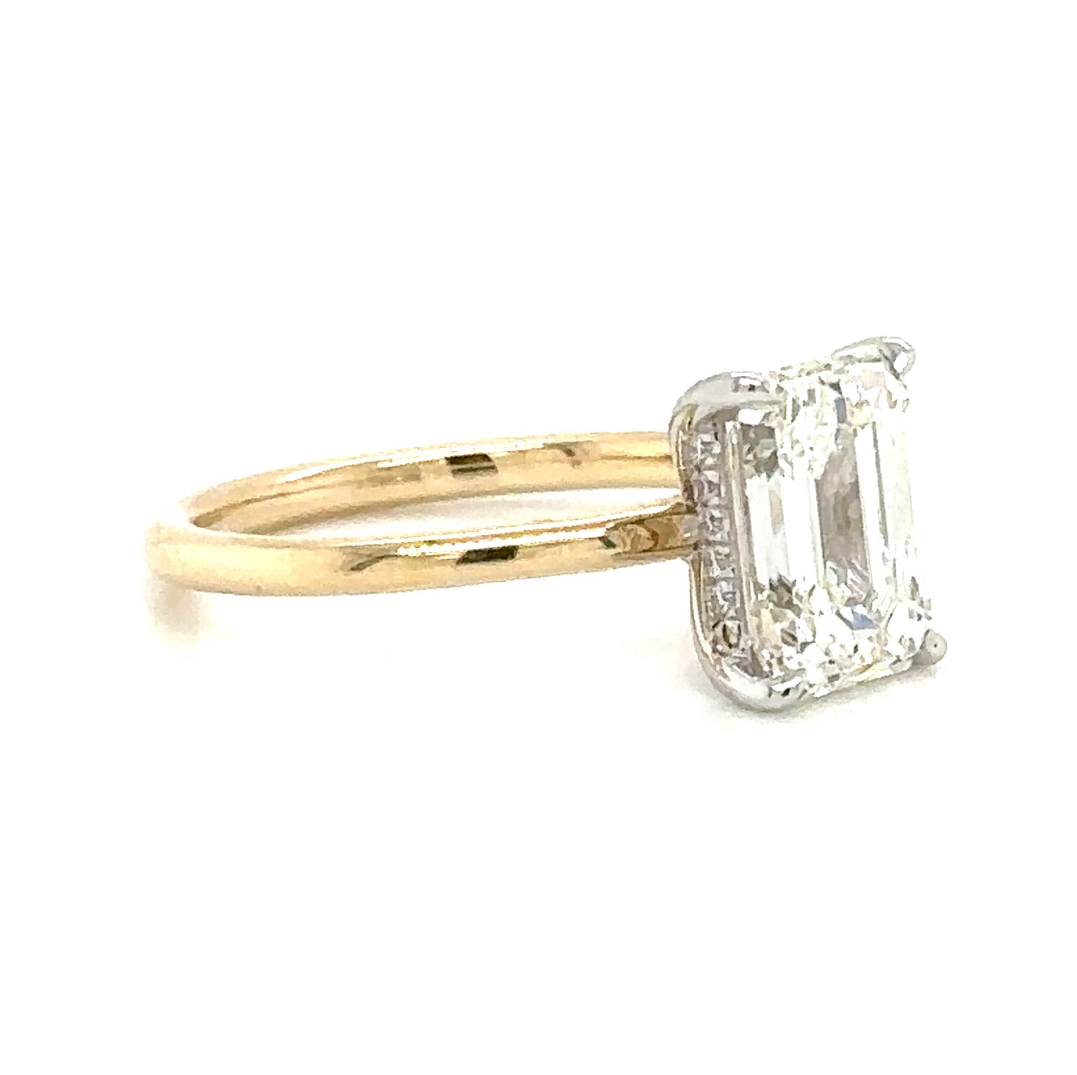 GIA Certified 2.50carat Emerald Cut Diamond Engagement Solitaire Ring