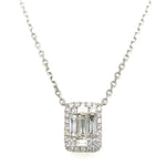 Emerald Shape 0.74ct tw Diamond Pendant Necklace