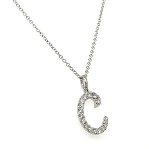 0.20ct tw Initial Diamond Pendant Necklace In Chain