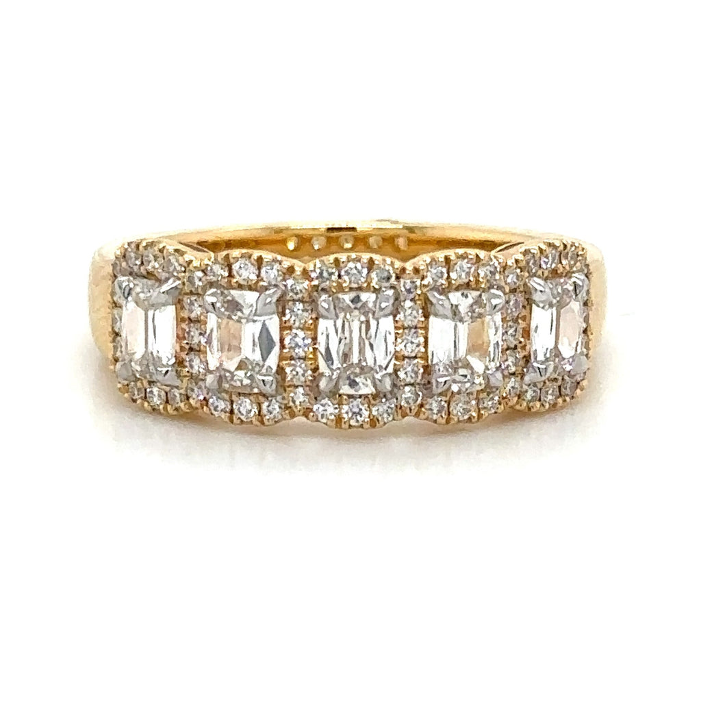 Henri Daussi Cushion Cut Five Stone 1.00ct tw Diamond Ring