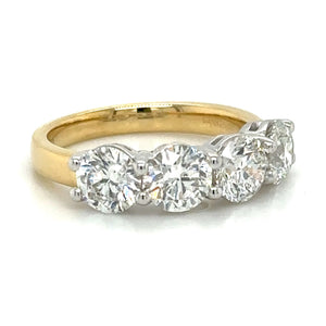 GIA certified 2.41ct t.w. Four 4 Stone Diamond Ring