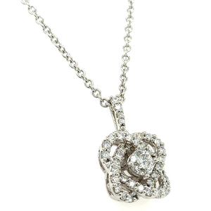 2.00ct tw Flower Shape Diamond Pendant Necklace