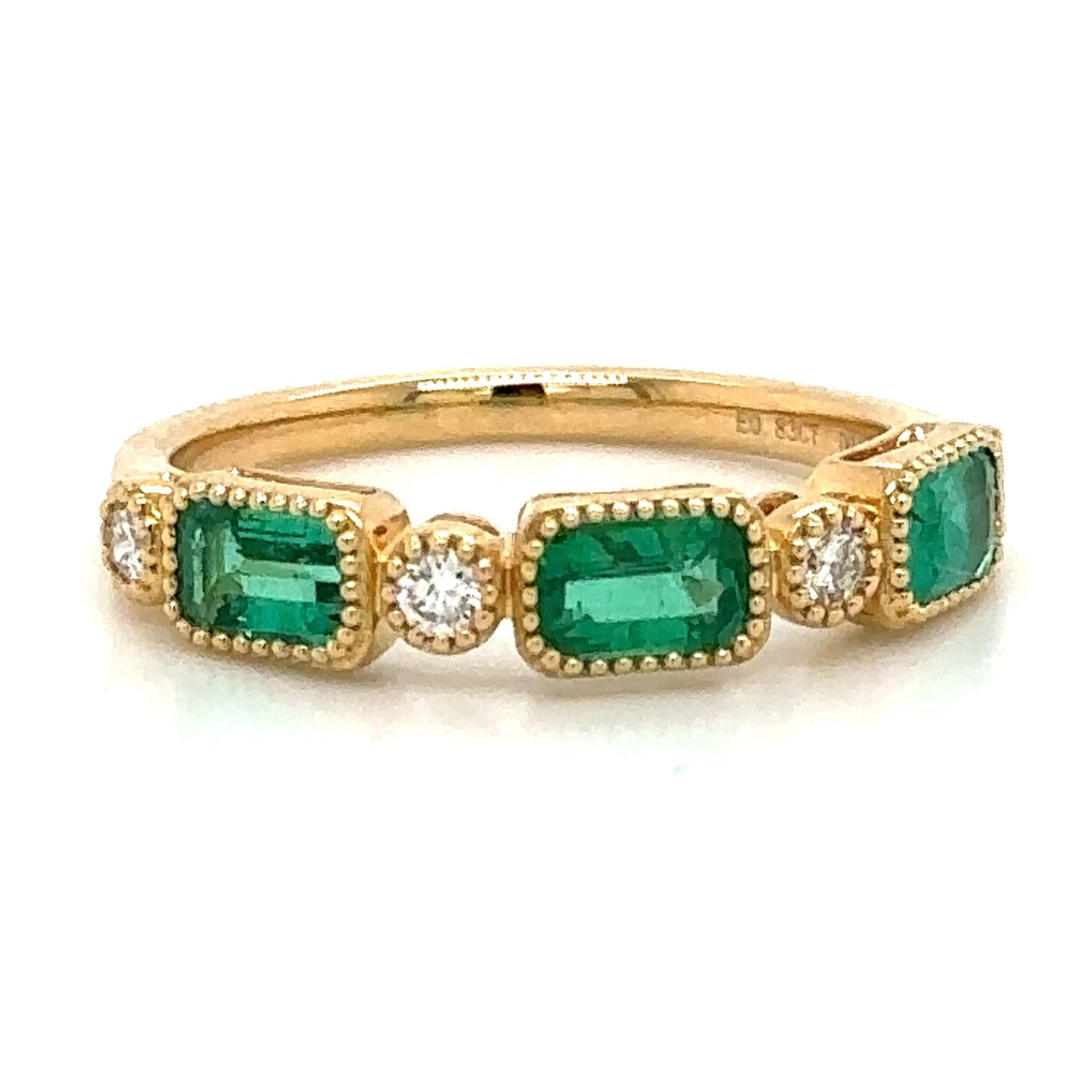 Emerald And Diamond Celebration Stackable Ring