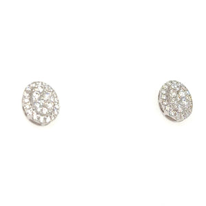 Oval Shape Cluster Diamond Stud Earrings 1.95ct tw