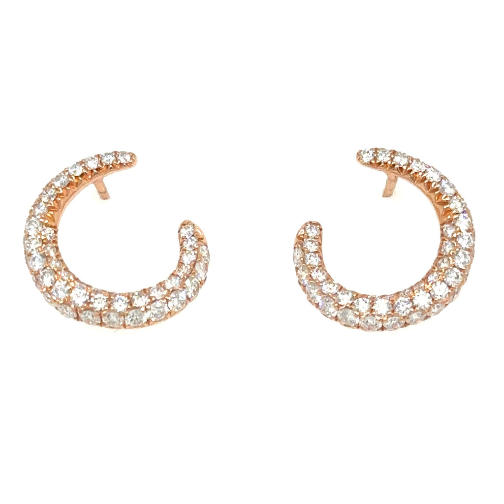 1.70ct tw Diamond Fancy Pave Half Circle Earrings