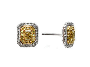 1.47carat Fancy Yellow Diamond Stud Earrings