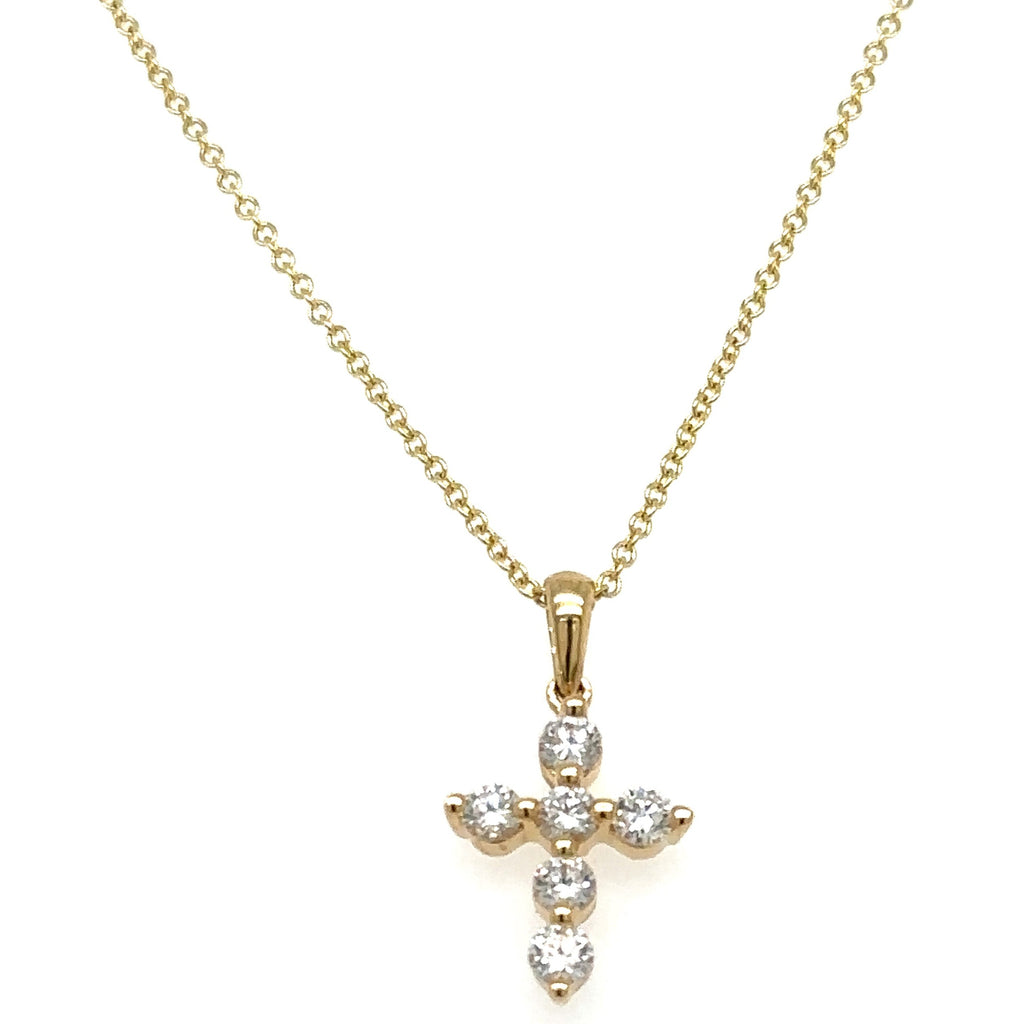 0.35ct tw Diamond Single Prong Cross Pendant Necklace