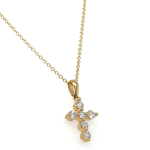 0.35ct tw Diamond Single Prong Cross Pendant Necklace