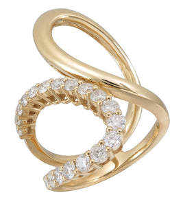 Fancy Designer Yellow Gold & Diamond Ring