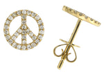 0.23CT T.W. Peace Symbol Pave Diamond Earrings