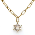 1.65ct tw Diamond Mix Shape Star Of David Pendant Necklace.