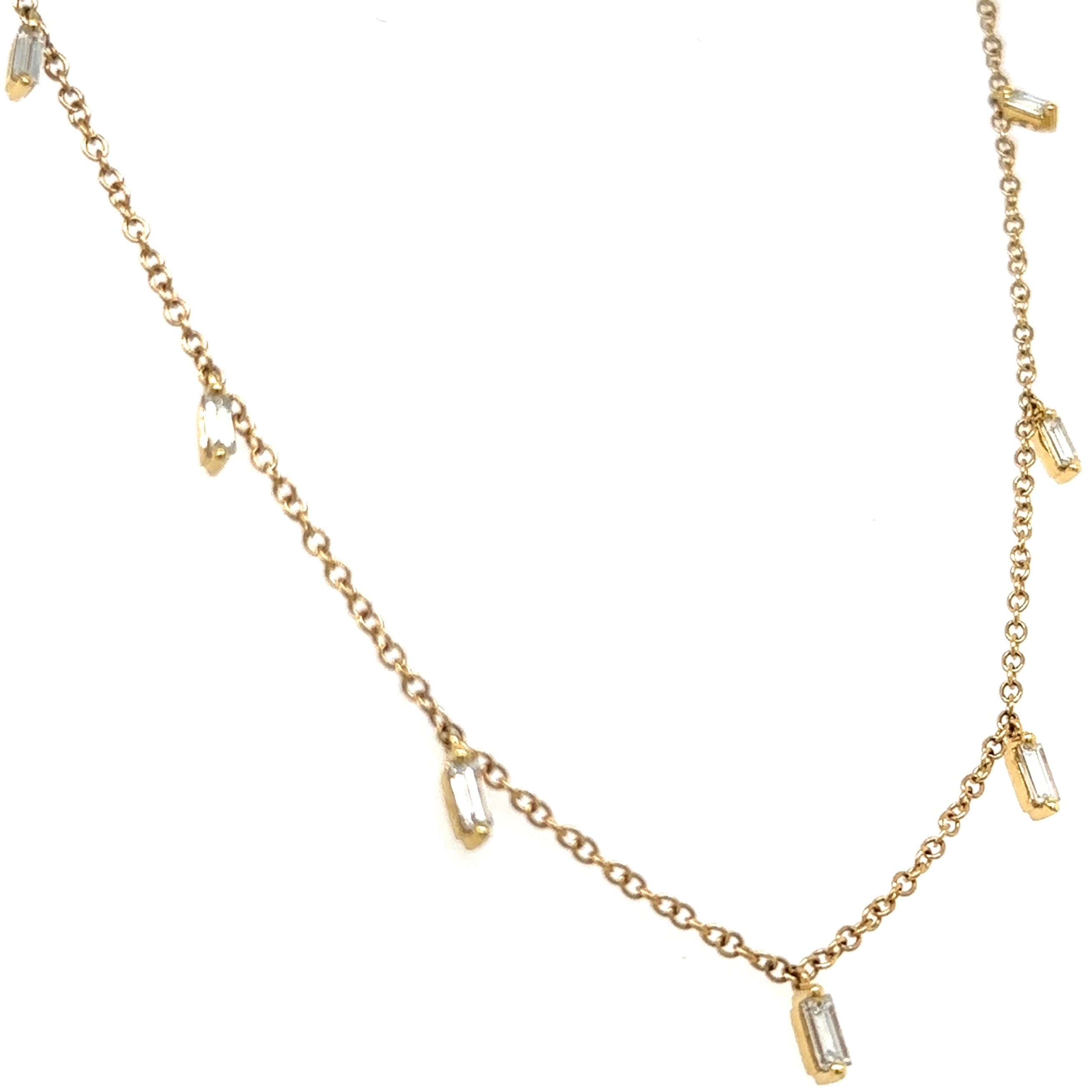 0.68ct tw Dangling with Baguette-cut Diamond By The Yard Necklace