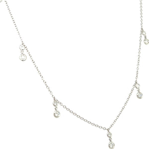 0.39ct tw Bezel set Dangling Diamond By The Yard Necklace