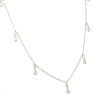 0.39ct tw Bezel set Dangling Diamond By The Yard Necklace
