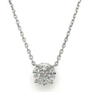 1.29CT T.W. Diamond Cluster Solitaire Necklace
