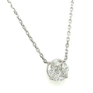 1.29CT T.W. Diamond Cluster Solitaire Necklace