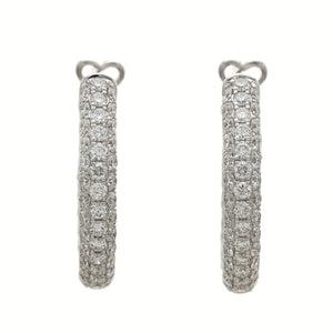 1.95ct tw Inside Out Pave Diamond Hoop Huggie Diamond Earrings