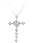 0.80ct tw Fancy Diamond Cross With Milgrain Edging Pendant Necklace