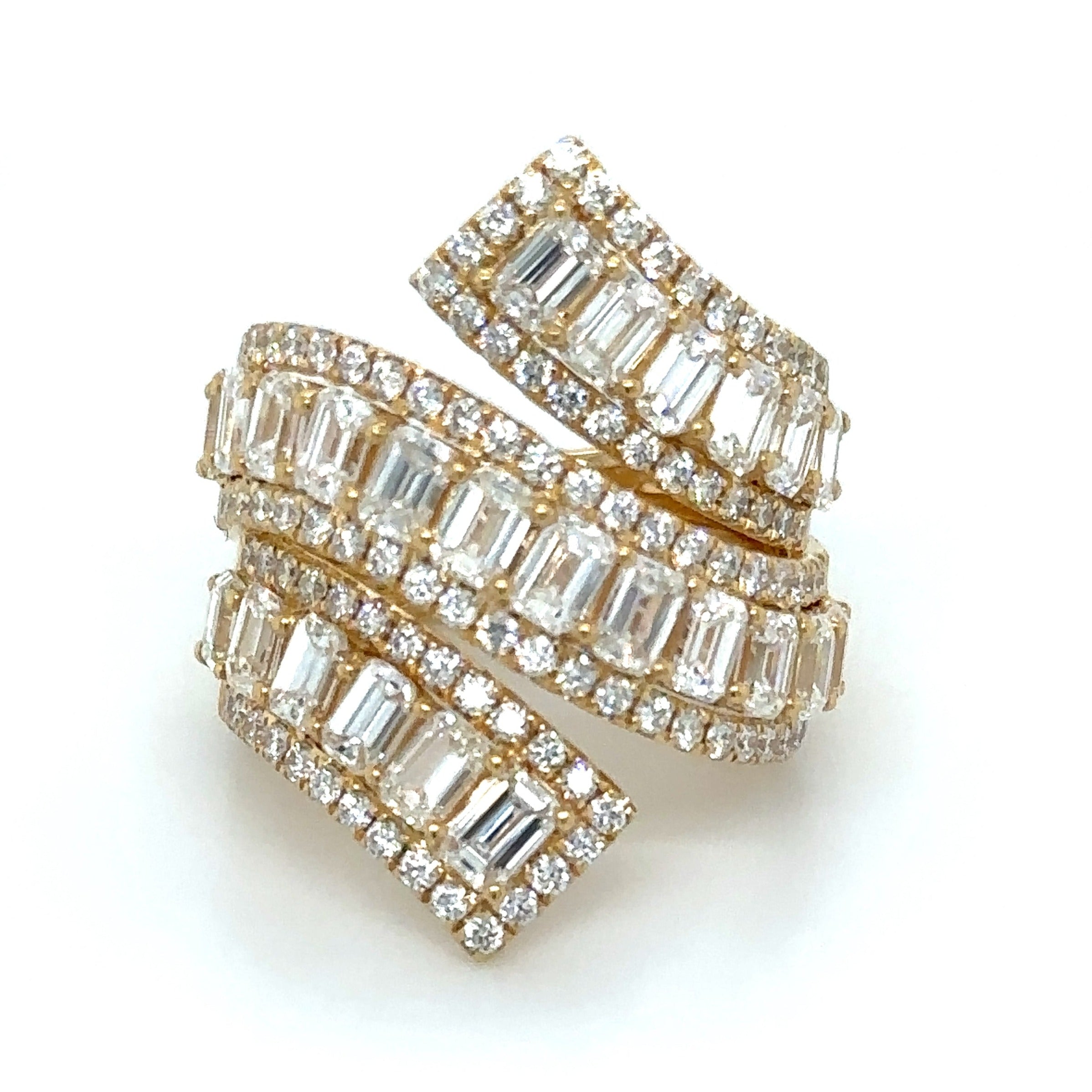 5.17ct tw Emerald-cut with Round Edge Wrap Statement Cocktail Diamond Ring