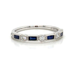 0.45carat Blue Sapphire & Diamond Alternating Ring