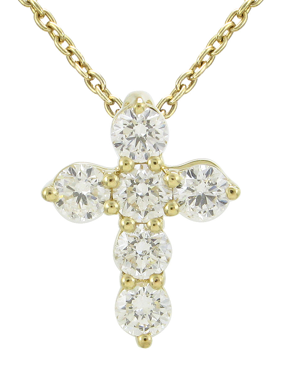 ﻿0.44ct tw Diamond Cross Pendant Necklace
