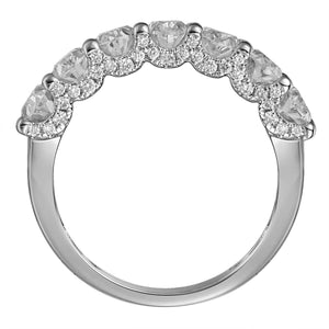 2.53ct t.w. Seven Oval-cuts with Diamonds on the Edges Half Eternity Ring
