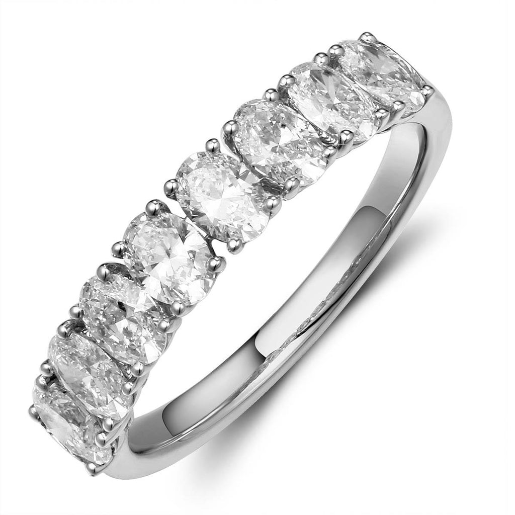 1.22ct t.w. Eight Oval-cut Diamonds Half Eternity Ring