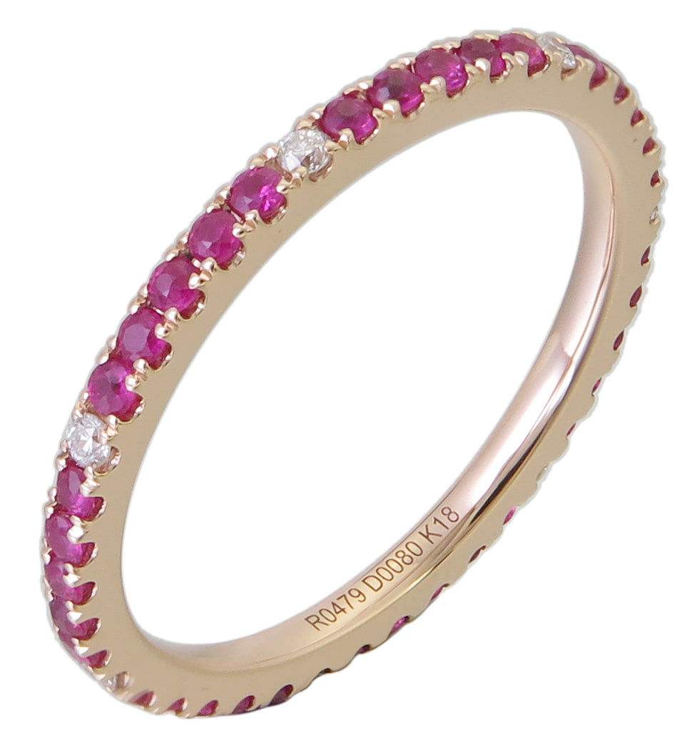 Ruby Eternity Band with Alternating Diamonds – HANIKEN JEWELERS