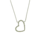 0.12ct tw Diamond Open Heart Pendant Necklace