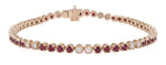 Ruby Gem Stone & Diamond Tennis Bracelet
