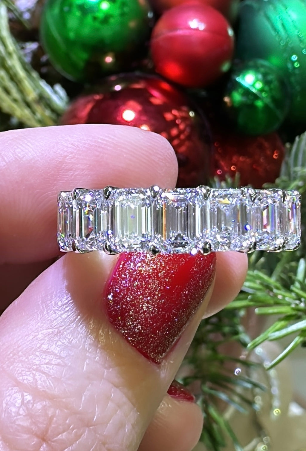 Emerald-Cut Lab Diamond Eternity Ring 9.12ct tw