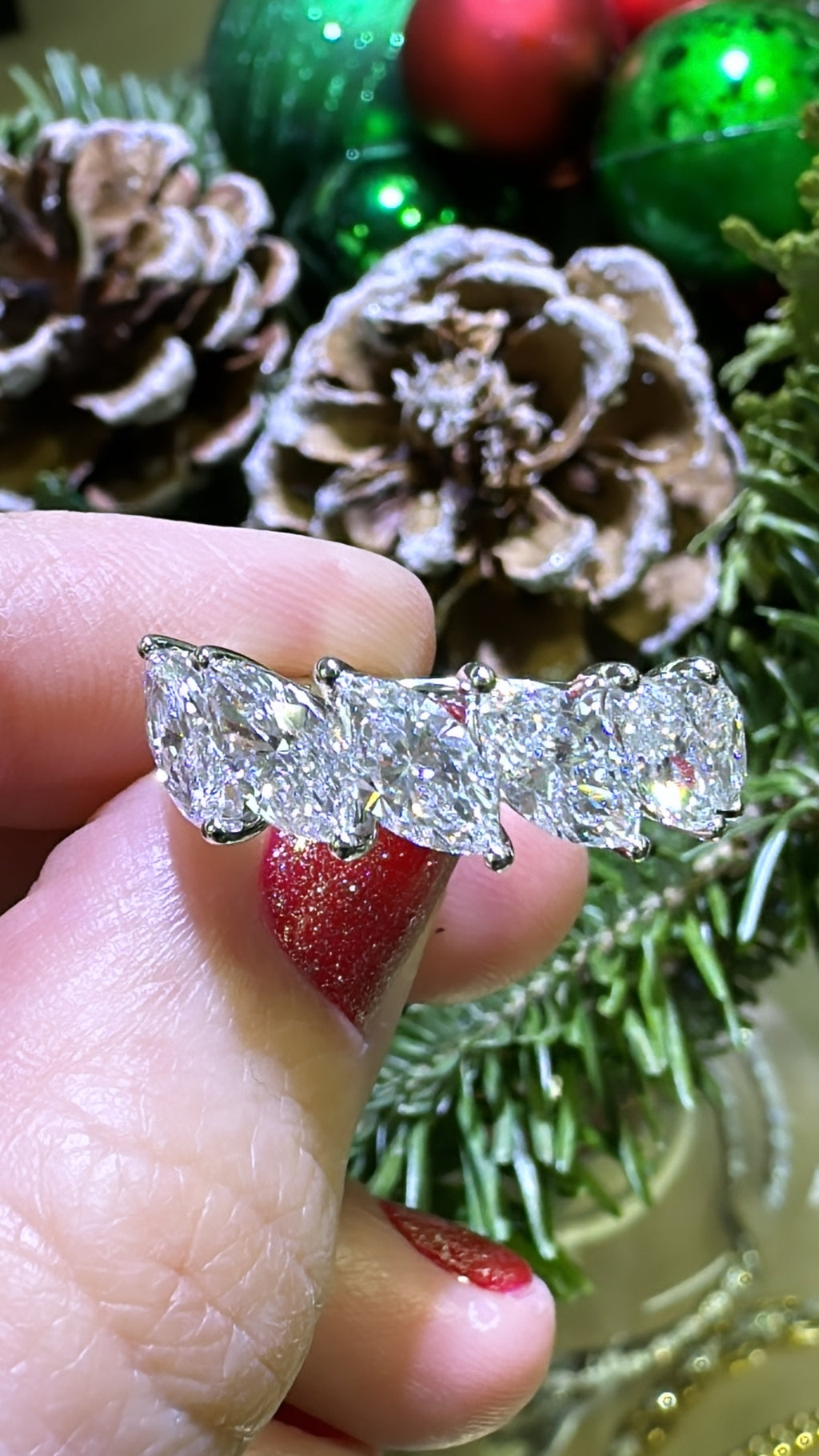 Marquise-Cut Lab Diamond Eternity Ring 3.60ct tw