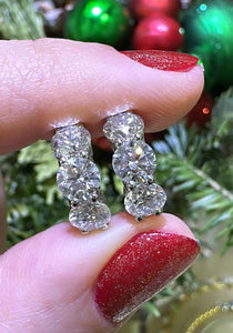 Round Brilliant-Cut Lab Diamond Drop Earrings 2.88ct tw
