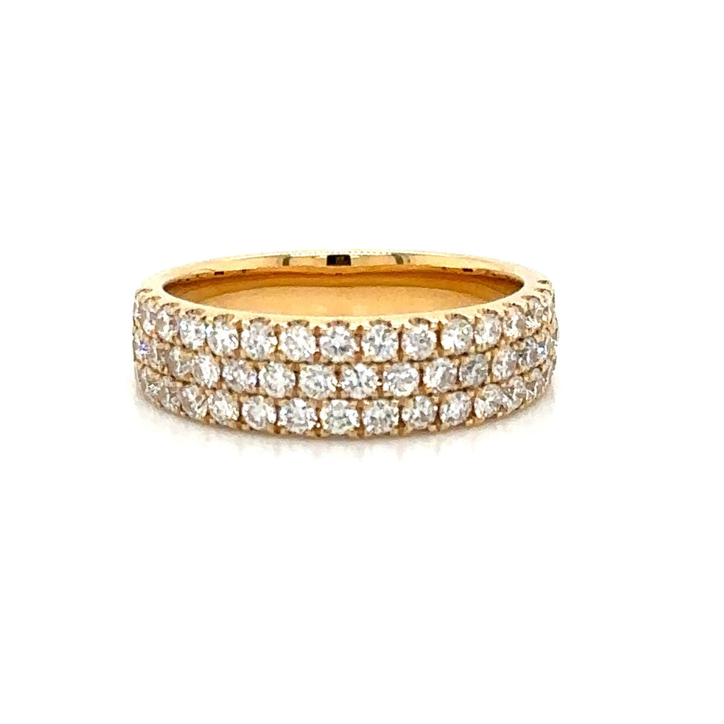 0.92ct t.w. Three Row Pave Diamond Band Ring