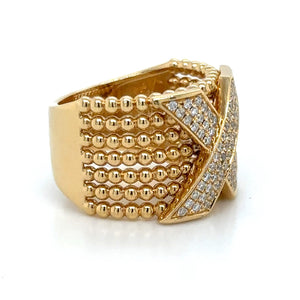 0.43ct t.w. Seven Row beaded Gold And Diamond Statement Ring