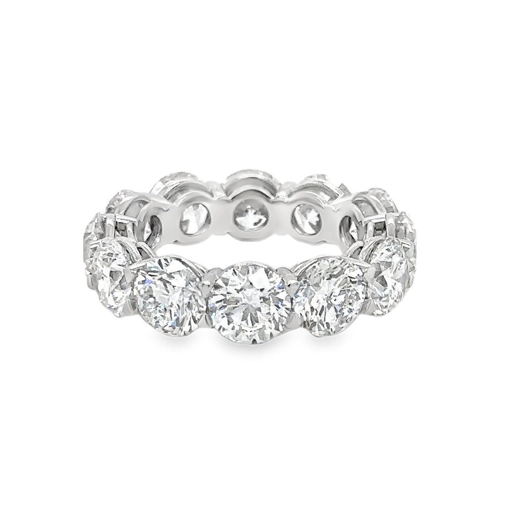 8.41ct tw GIA Certified Eternity Platinum Diamond Band Ring