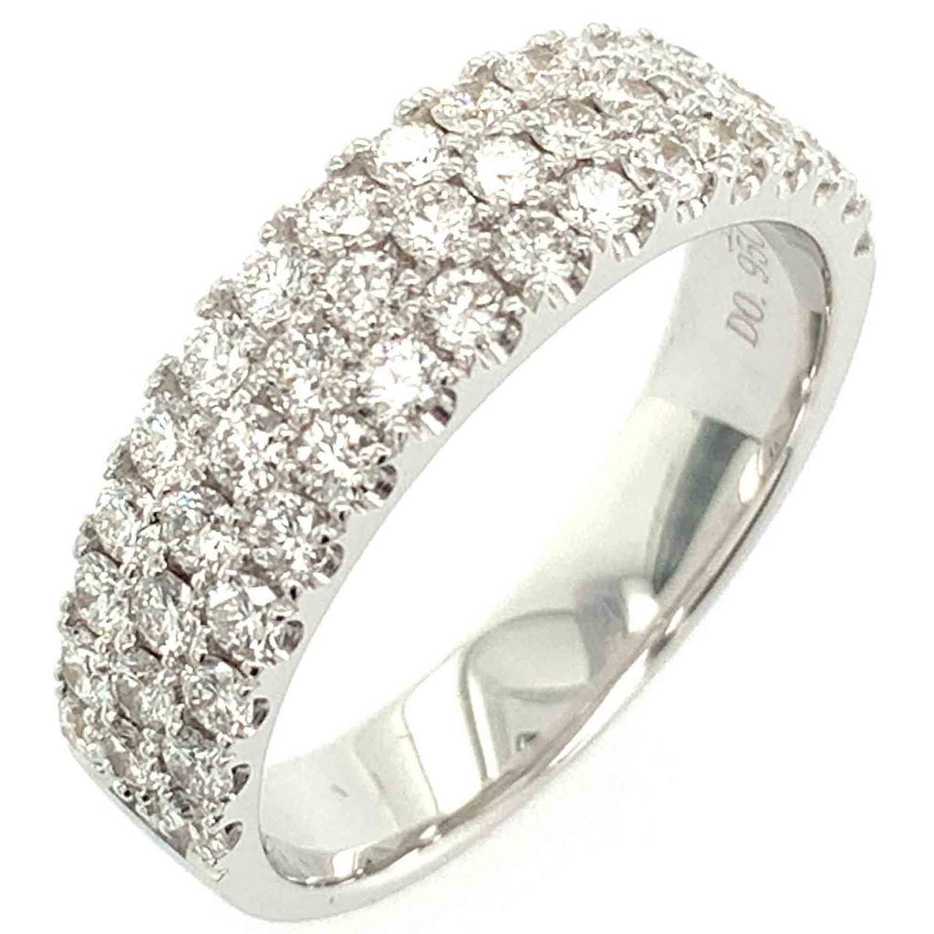 0.92ct tw Three Row Pave Diamond Ring