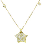 0.43ct tw Double Layered Star Pave Diamond Pendant Necklace