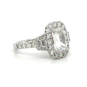 GIA 2.95ct t.w. Henri Daussi 3 Stone Cushion Cut Engagement & Anniversary Ring